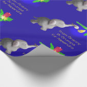 パーソナライズな象asticのクリスマスのDumboの愛情のある子供 ラッピングペーパー (角)