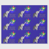 パーソナライズな象asticのクリスマスのDumboの愛情のある子供 ラッピングペーパー (フラット)