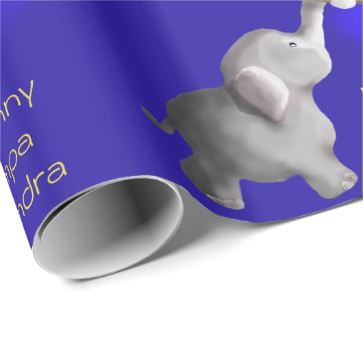 パーソナライズな象asticのクリスマスのDumboの愛情のある子供 ラッピングペーパー (ロールコーナー)