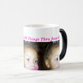 パーソナライズな賞賛のマグ-あなたの名前及び写真を加えて下さい モーフィングマグカップ (正面右)