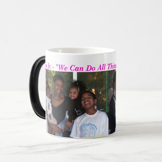 パーソナライズな賞賛のマグ-あなたの名前及び写真を加えて下さい モーフィングマグカップ (正面左)