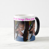 パーソナライズな賞賛のマグ-あなたの名前及び写真を加えて下さい モーフィングマグカップ (正面右)