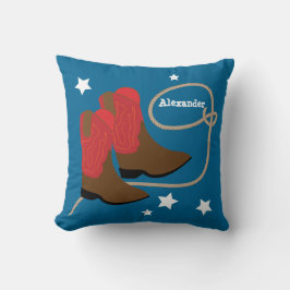 パーソナライズな赤いカウボーイ・ブーツ及びロープ クッション
