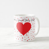 パーソナライズな赤いハートのバレンタインデーのコーヒー・マグ コーヒーマグカップ (正面右)