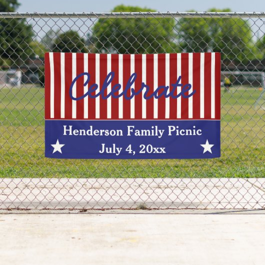 パーソナライズな赤い白くおよび青の星条旗 横断幕 (インサイチュ)