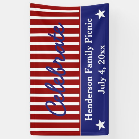 パーソナライズな赤い白くおよび青の星条旗 横断幕 (縦)