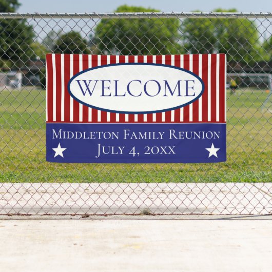 パーソナライズな赤い白くおよび青の星条旗 横断幕 (インサイチュ)