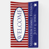 パーソナライズな赤い白くおよび青の星条旗 横断幕 (縦)