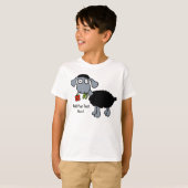 パーソナライズな赤い花を持つ厄介ものの子ヒツジ Tシャツ (正面フル)