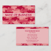 パーソナライズな赤い迷彩柄のカムフラージュの名前 名刺 (正面/裏面)