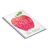 パーソナライズな赤いApple最も最高のな先生 ノートブック (右側)