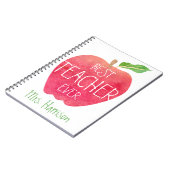 パーソナライズな赤いApple最も最高のな先生 ノートブック (左側)