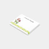 パーソナライズな赤く、ピンクのチューリップ ポストイット (アングル)