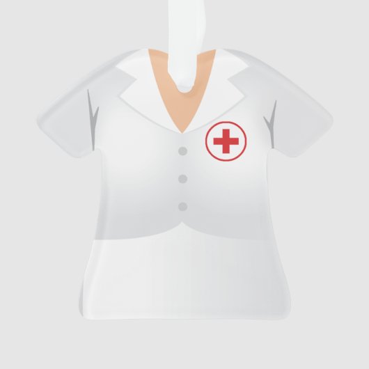 パーソナライズな赤十字の労働者のクリスマスのオーナメント オーナメント (正面)