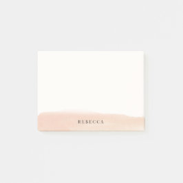 パーソナライズな赤面のモモの水彩画のブラシの打撃 ポストイット