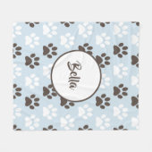 パーソナライズな足のプリントパターン フリースブランケット (正面(横))