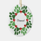 パーソナライズな足のプリントペットクリスマスのオーナメント セラミックオーナメント (右)