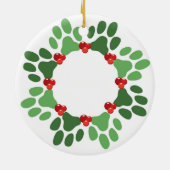 パーソナライズな足のプリントペットクリスマスのオーナメント セラミックオーナメント (裏面)