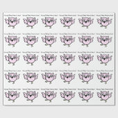 パーソナライズな踊りのベビーのフクロウのピンクの女の子 ラッピングペーパー (フラット)