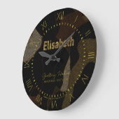 パーソナライズな軍のカムフラージュのフォントElisabeth ラージ壁時計 (傾斜)