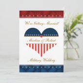 パーソナライズな軍のハートの結婚式招待状 招待状 (スタンド正面)