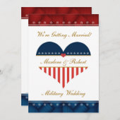 パーソナライズな軍のハートの結婚式招待状 招待状 (正面/裏面)