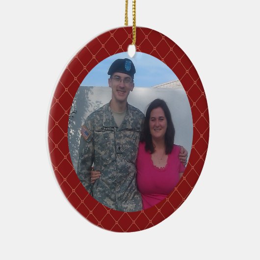 パーソナライズな軍隊家族のクリスマスの記念品のギフト セラミックオーナメント (右)