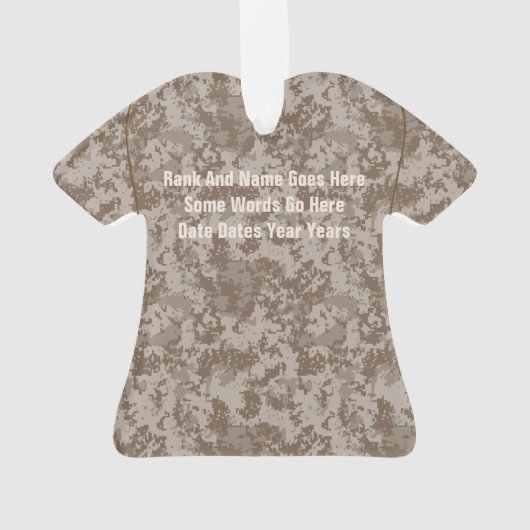 パーソナライズな退役軍人の軍の兵士のオーナメント オーナメント (裏面)