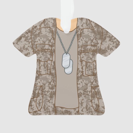 パーソナライズな退役軍人の軍の兵士のオーナメント オーナメント (正面)