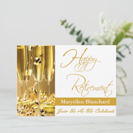 パーソナライズな退職のパーティの招待状 招待状 (スタンド正面)