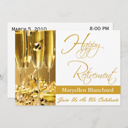 パーソナライズな退職のパーティの招待状 招待状 (正面/裏面)