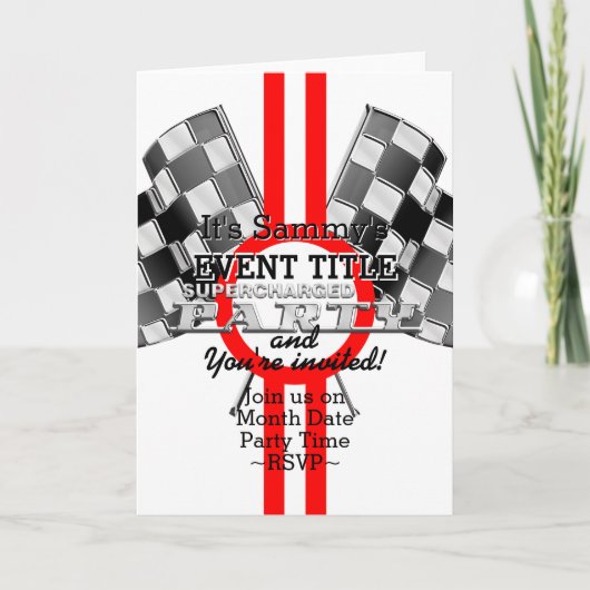 パーソナライズな過給された性能のパーティー 招待状 (正面)
