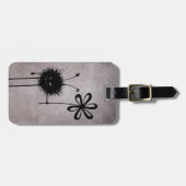 パーソナライズな邪悪な花の虫のヴィンテージ ラゲッジタグ (正面横)