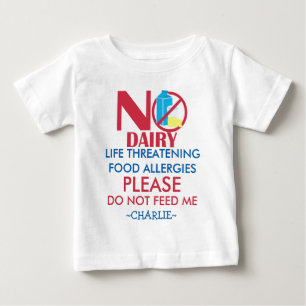 パーソナライズな酪農場のアレルギーのワイシャツは、私を食べ物を与えません ベビーTシャツ