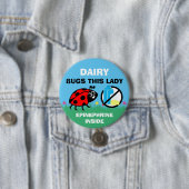 パーソナライズな酪農場のアレルギー警報てんとう虫 缶バッジ (インサイチュ)