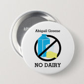 パーソナライズな酪農場のアレルギー警報子供を黒くしないで下さい 缶バッジ (正面&裏面)