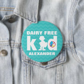 パーソナライズな酪農場の自由なすごい男の子のティール(緑がかった色)のシェブロンPin 缶バッジ (インサイチュ)