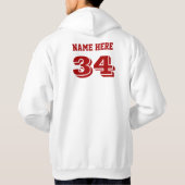 パーソナライズな野球のボストン強いフード付きスウェットシャツ パーカ (裏面)