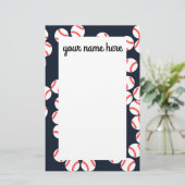 パーソナライズな野球の文房具の紙 便箋 (スタンド正面)