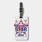 パーソナライズな野球の星条旗 ラゲッジタグ (正面縦)