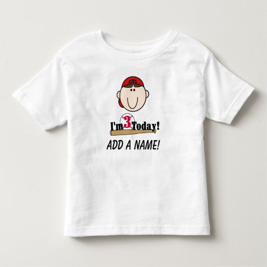 パーソナライズな野球の第3誕生日のTシャツ トドラーTシャツ (正面)
