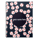 パーソナライズな野球の螺線形ノート ノートブック (正面)