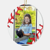 パーソナライズな野球またはソフトボールのオーナメント セラミックオーナメント (左)