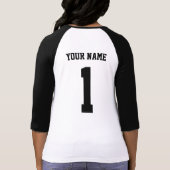 パーソナライズな野球スタイル家族のチーム、女性 Tシャツ (裏面)