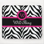 パーソナライズな野生のシマウマのパターンおよびレース マウスパッド (正面)