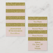 パーソナライズな金ゴールドおよびピンク 名刺 (正面/裏面)