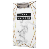 パーソナライズな金ゴールドおよび大理石パターン クリップボード (左)