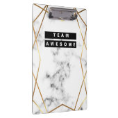 パーソナライズな金ゴールドおよび大理石パターン クリップボード (右)