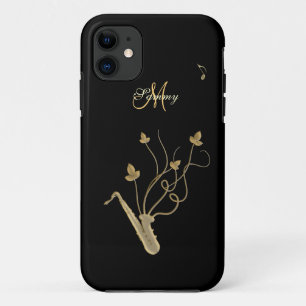 パーソナライズな金ゴールドのサクソフォーンのiPhone 5の場合 iPhone 11 ケース