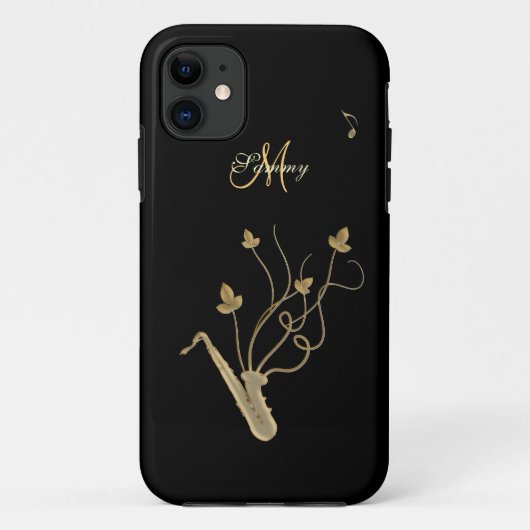 パーソナライズな金ゴールドのサクソフォーンのiPhone 5の場合 Case-Mate iPhoneケース (裏面)